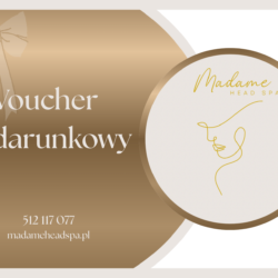 Zdjęcie przedstawia stronę główną vouchera podarunkowego Madame Head Spa.